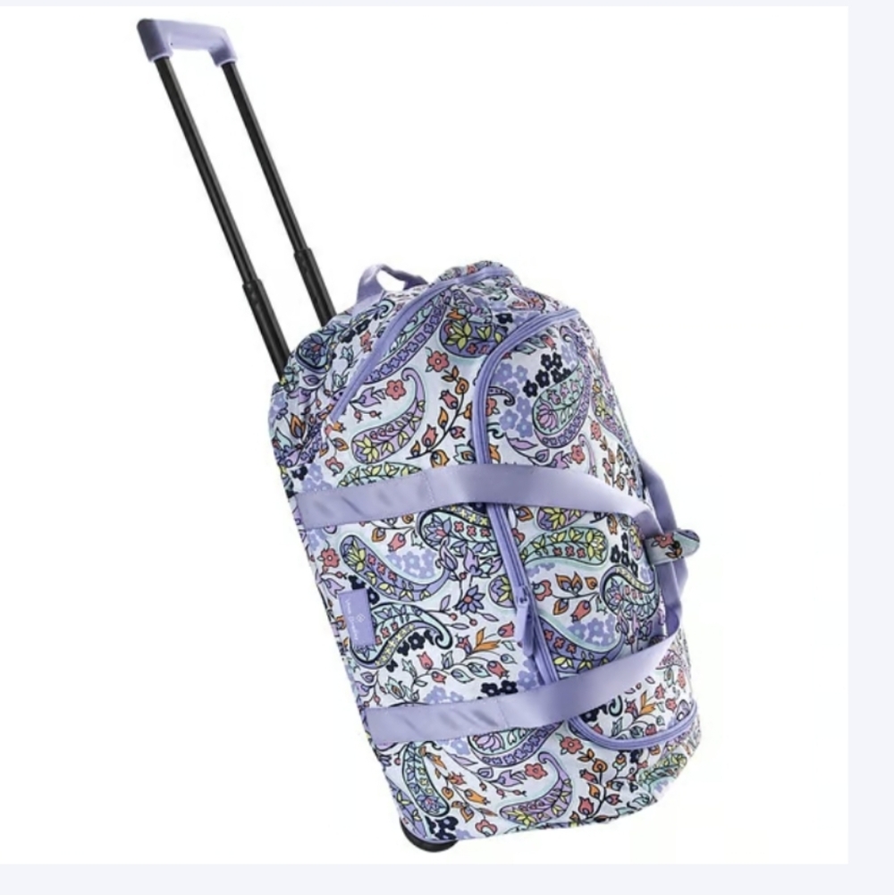 Vera Bradley Maddalena Rolling Lighten Up Wheeled Carry On Travel Bag NWT - Picture 3 of 8